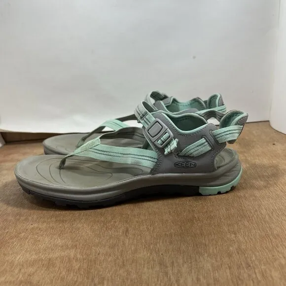 KEEN Terradora II Women Size 10.5 Toe Post Sandal Light Gray/Ocean