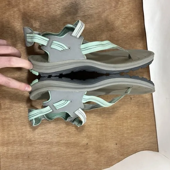 KEEN Terradora II Women Size 10.5 Toe Post Sandal Light Gray/Ocean