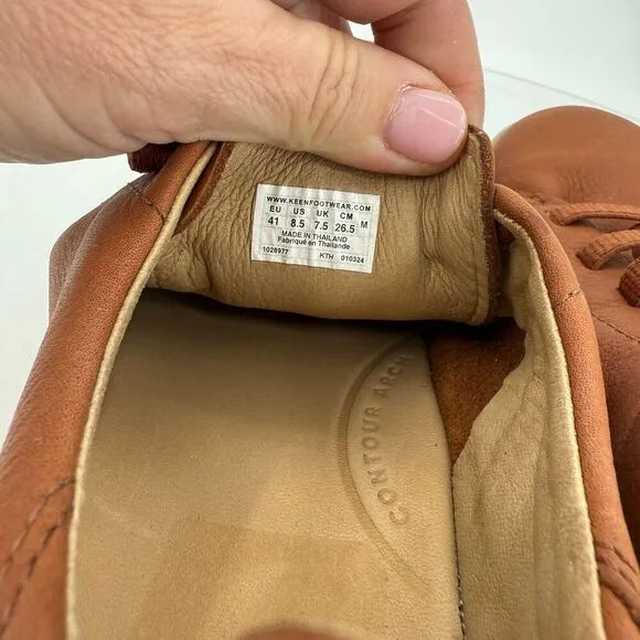 Keen KNX Lightweight  Shoes Mens 8.5 Brown Leather Lace Up Low Top Sneakers