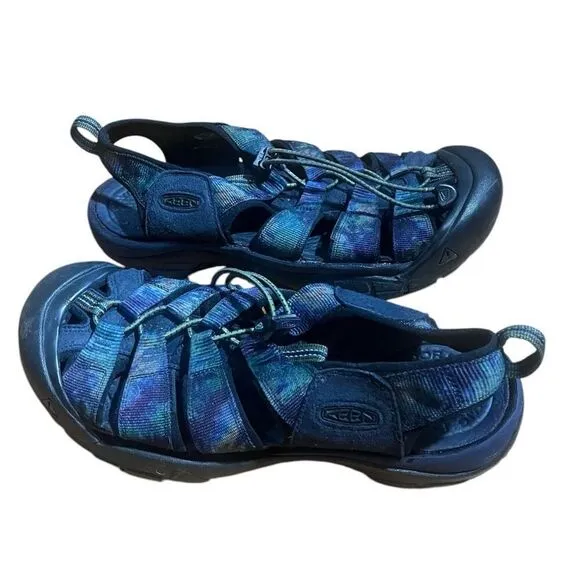 Keen Men’s Sandals Blue &amp; Black Print Preowned Sz 11