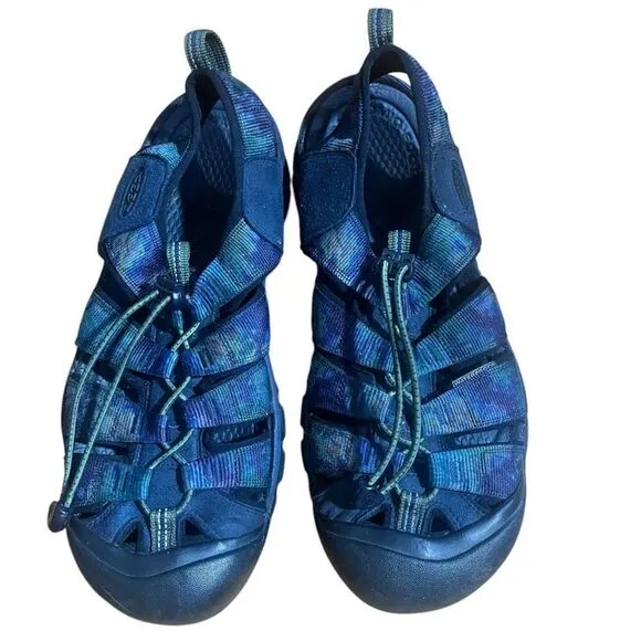Keen Men’s Sandals Blue &amp; Black Print Preowned Sz 11