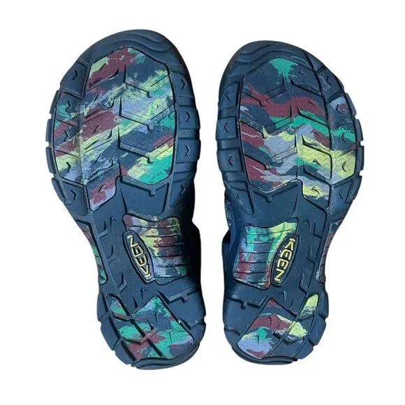 Keen Men’s Sandals Blue &amp; Black Print Preowned Sz 11