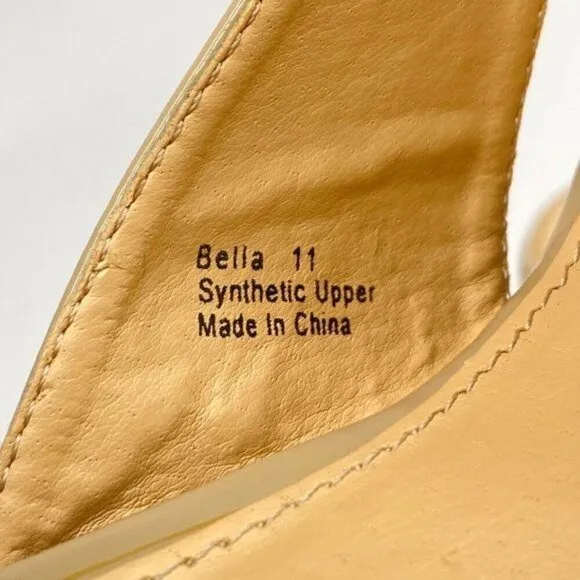 KELSI DAGGER Nude Patent Leather Wedge Sandals 11