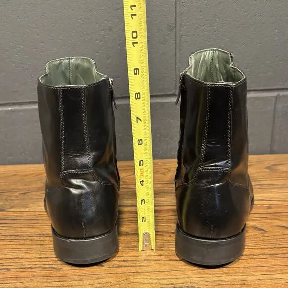 Kenneth Cole Photo Booth Black Leather Square Toe Dress Boots Men’s 16