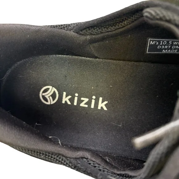 Kizik Madrid‎ Black Slip-On Lace-Up Sneakers Lightweight Casual Shoes Size 10.5