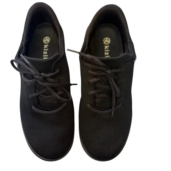 Kizik Madrid‎ Black Slip-On Lace-Up Sneakers Lightweight Casual Shoes Size 10.5