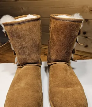 Koolaburra Cozy Tan Suede Boots By Ugg with Fur Lining