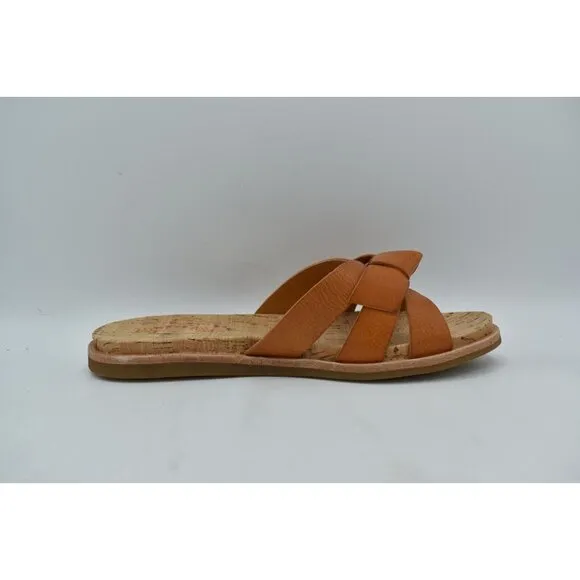 Kork Ease Womens Size 7 Brigit Light Orange Full Grain Leather Slip On Sandals
