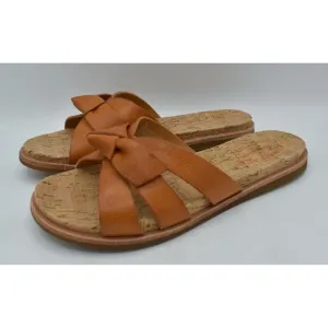Kork Ease Womens Size 7 Brigit Light Orange Full Grain Leather Slip On Sandals