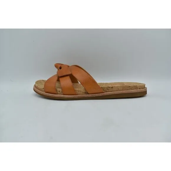 Kork Ease Womens Size 8 Brigit Light Orange Full Grain Leather Slip On Sandals