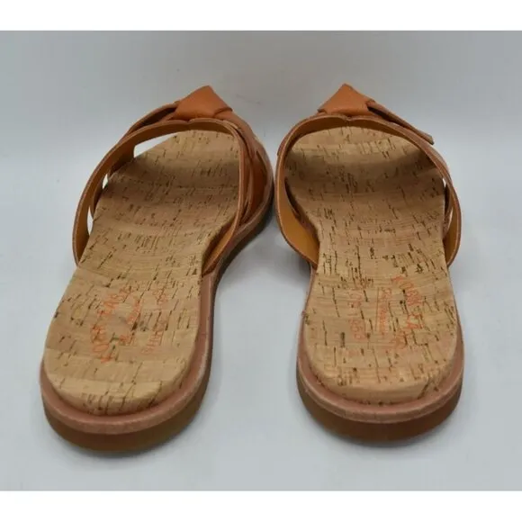 Kork Ease Womens Size 8 Brigit Light Orange Full Grain Leather Slip On Sandals