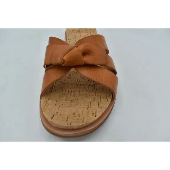 Kork Ease Womens Size 8 Brigit Light Orange Full Grain Leather Slip On Sandals