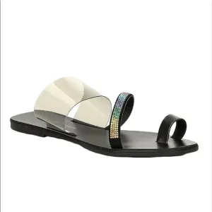 Kurt Geiger London Dawn Rainbow Rhinestone Embellished Sandals Sz 9.5