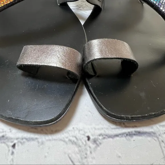 Kurt Geiger London Dawn Rainbow Rhinestone Embellished Sandals Sz 9.5