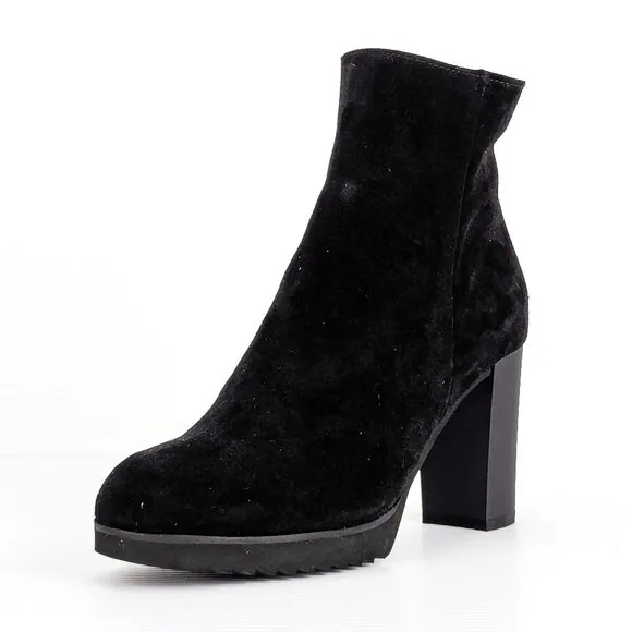 La Canadienne Myranda Waterproof Black Suede Dressy Zip Ankle Boots sz 8.5