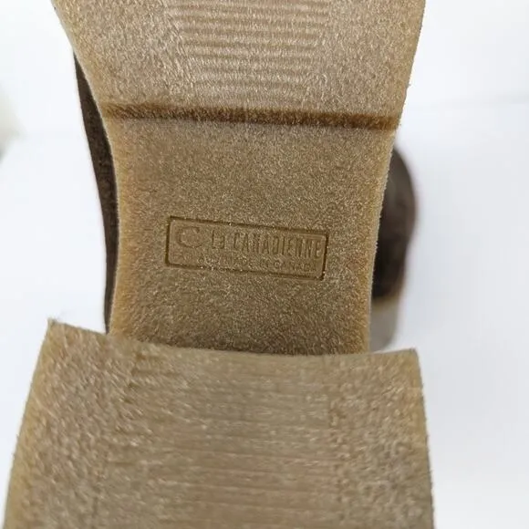 La Canadienne Womens Shoes Tan Suede Heeled Ankle Chelsea Boot Size 10