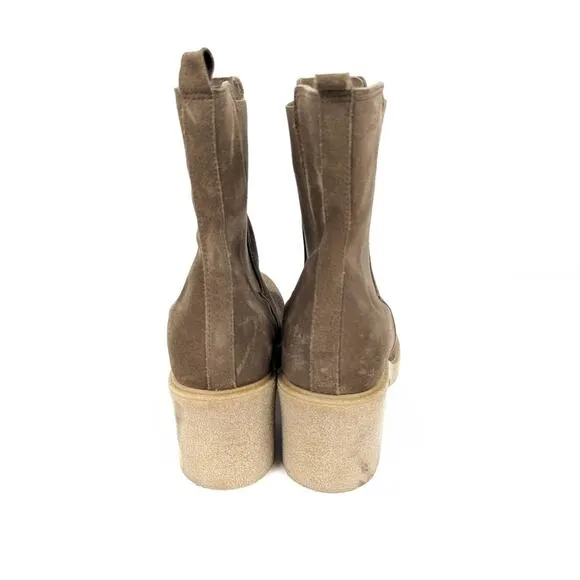 La Canadienne Womens Shoes Tan Suede Heeled Ankle Chelsea Boot Size 10