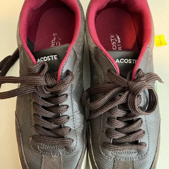 Lacoste Men's Brown and Red Sneakers in EUC