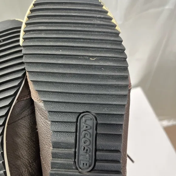 Lacoste Men's Brown and Red Sneakers in EUC