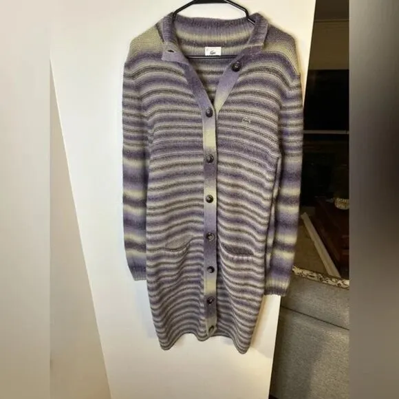 Lacoste Women’s Long Cardigan –Size M Excellent Condition