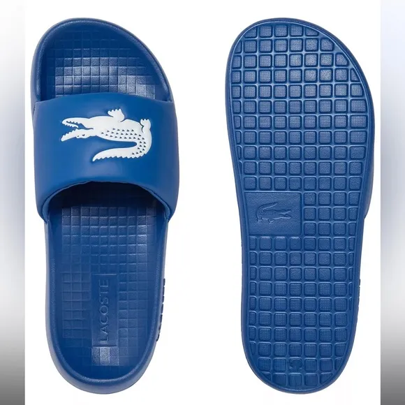 LACOSTEMen's Croco 1.0 Slip-On Slide Sandals