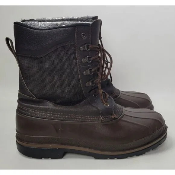 LaCrosse Mens Insulated Leather &amp; Rubber Duck‎ Boots Brown 11