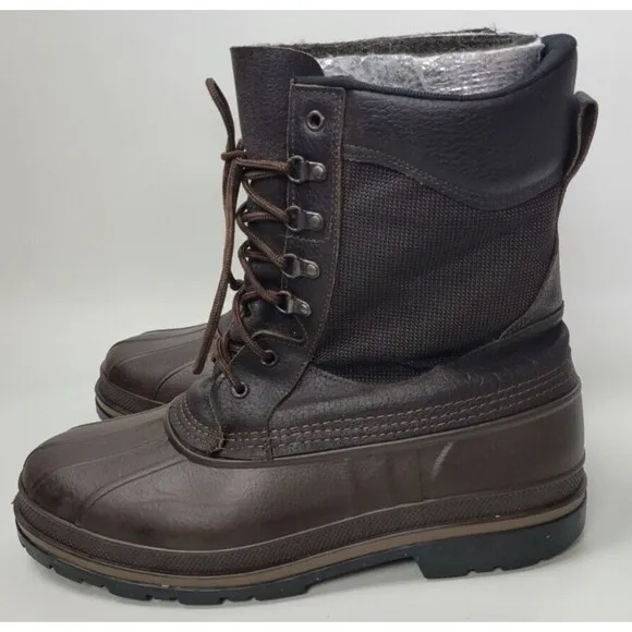 LaCrosse Mens Insulated Leather &amp; Rubber Duck‎ Boots Brown 11