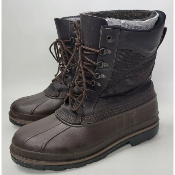 LaCrosse Mens Insulated Leather &amp; Rubber Duck‎ Boots Brown 11