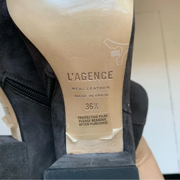 L'Agence Women Jeannie II Pointed Toe Grey Suede boots size US 6 /36.5