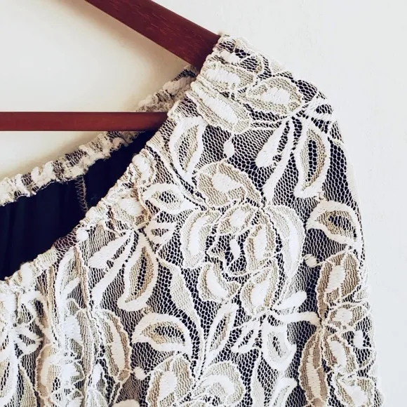 L&amp;B Lucky &amp; Blessed Cream Lace Dress Small