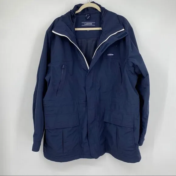Lands End Coat Jacket Plus Size 2x Xxl Navy Blue