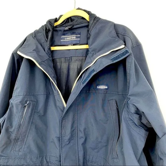 Lands End Coat Jacket Plus Size 2x Xxl Navy Blue