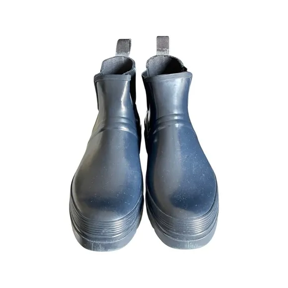 Lands’ End Waterproof Rubber Rain Boots Navy Women’s Size 9.