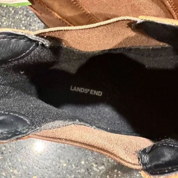 Lands End All Weather Brown oiled Leather Chelsea Boots. Size 11.5D.