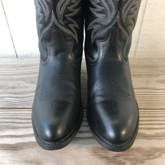 Laredo London Dress Mens Black Leather Vamp and Counter Western Boots 11 D 4210