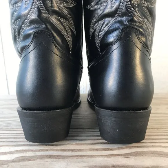 Laredo London Dress Mens Black Leather Vamp and Counter Western Boots 11 D 4210