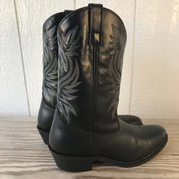 Laredo London Dress Mens Black Leather Vamp and Counter Western Boots 11 D 4210