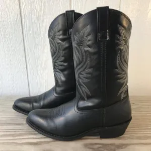 Laredo London Dress Mens Black Leather Vamp and Counter Western Boots 11 D 4210