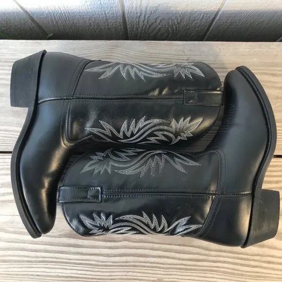 Laredo London Dress Mens Black Leather Vamp and Counter Western Boots 11 D 4210
