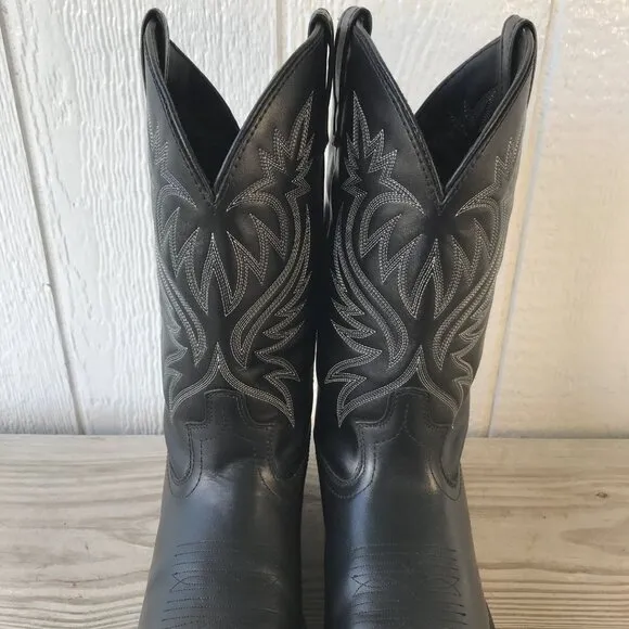 Laredo London Dress Mens Black Leather Vamp and Counter Western Boots 11 D 4210