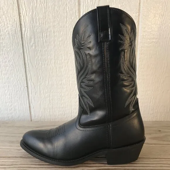 Laredo London Dress Mens Black Leather Vamp and Counter Western Boots 11 D 4210
