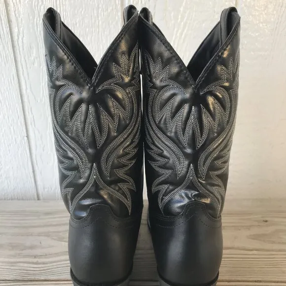 Laredo London Dress Mens Black Leather Vamp and Counter Western Boots 11 D 4210