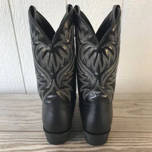 Laredo London Dress Mens Black Leather Vamp and Counter Western Boots 11 D 4210