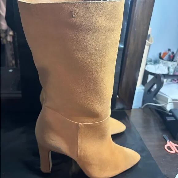 Larroudé Cindy 95MM Suede Boots size 9