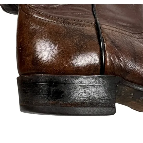 Larry Mahan Brown Cowboy Western Boots 465 Mens 6.5 D Leather Vintage Outdoors