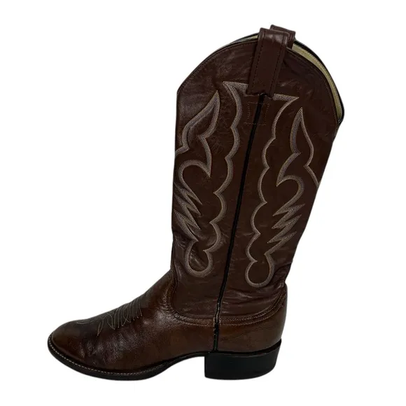Larry Mahan Brown Cowboy Western Boots 465 Mens 6.5 D Leather Vintage Outdoors