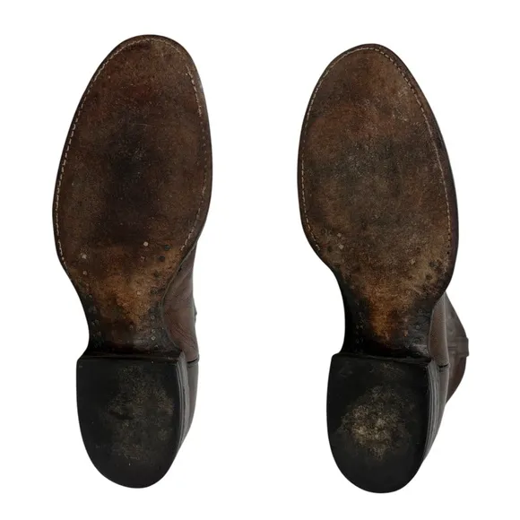 Larry Mahan Brown Cowboy Western Boots 465 Mens 6.5 D Leather Vintage Outdoors