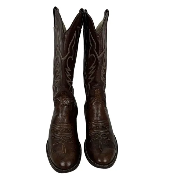 Larry Mahan Brown Cowboy Western Boots 465 Mens 6.5 D Leather Vintage Outdoors