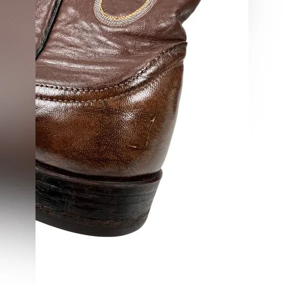 Larry Mahan Brown Cowboy Western Boots 465 Mens 6.5 D Leather Vintage Outdoors