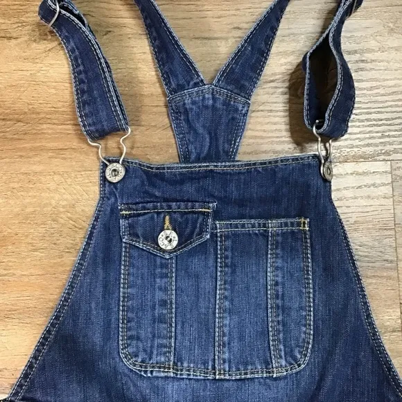 LEVI’S Strauss Overalls Denim Jean Dark Blue Youth Size 12 Regular
